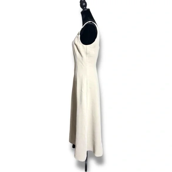 Joie Cream Sleeveless A-Line Square Neck Soft Fit & Flare Midi Dress - Picture 4 of 15